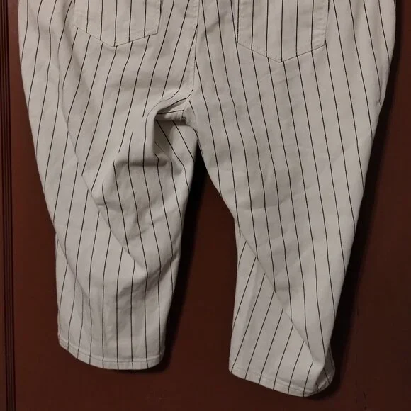 Cato Women's White/OFF WHITE Pinstriped Capri Jeans Size 22W - Picture 4 of 4